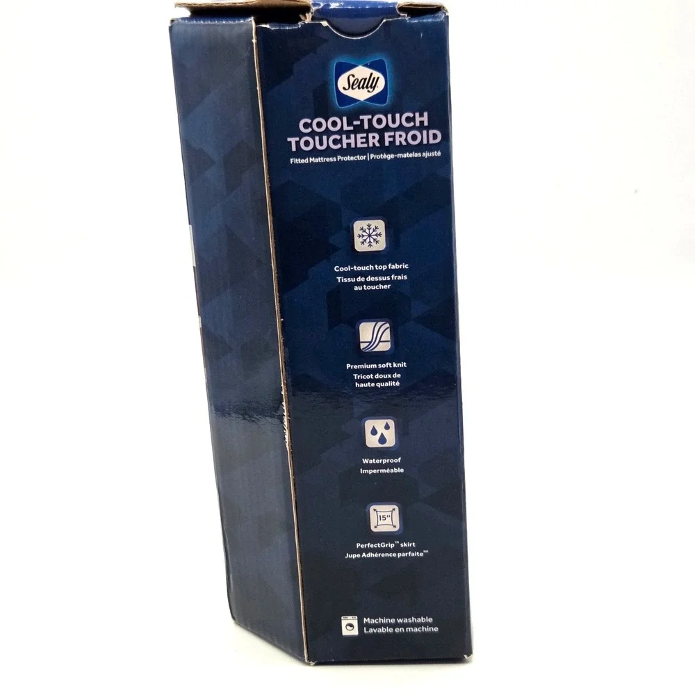 Sealy Elite Cool Touch Twin White Fitted Mattress Protector Waterproof NIB #3180